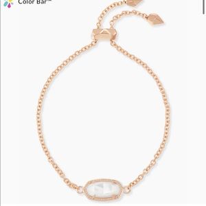 Elaina Rose Gold Adjustable Chain Bracelet in Ivory Pearl